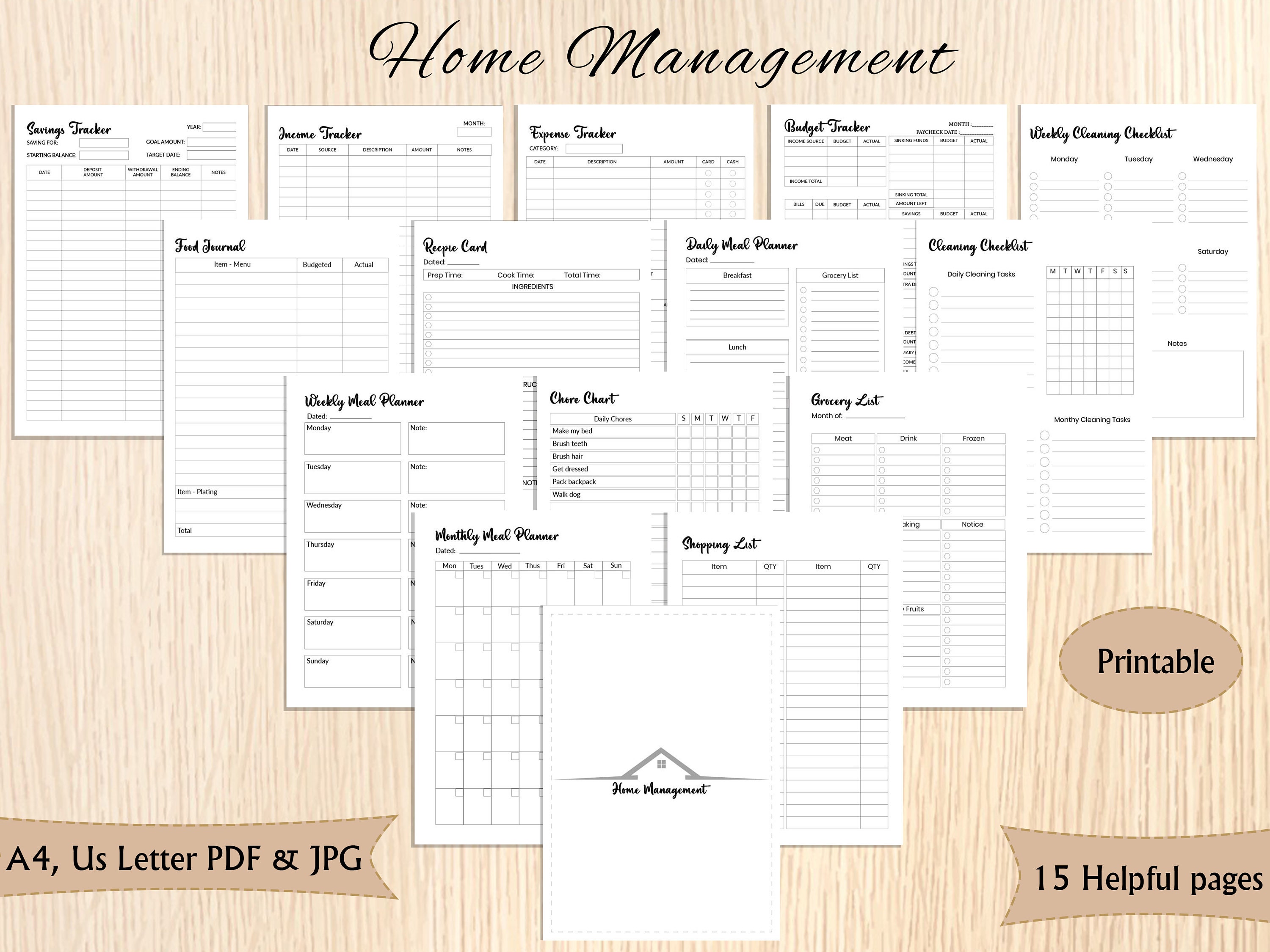 Printable Home Management, Household Planner Printables, Home ...