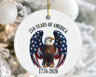 Patriotic American Eagle 250 Years of America 1776-2026 Ceramic Ornament, USA 250th Anniversary