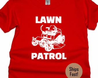 Funny Lawn Patrol Kids Shirt, Toddler Mower Tee