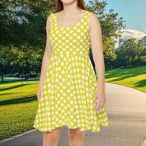 Womens Yellow Polka Dot Dress - Etsy