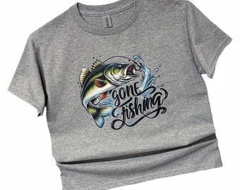 Funny Kids Fishing T-Shirt, Gone Fishing, Youth & Toddler Sizes