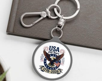 Patriotic USA American Eagle Key Ring: America's 250th Anniversary