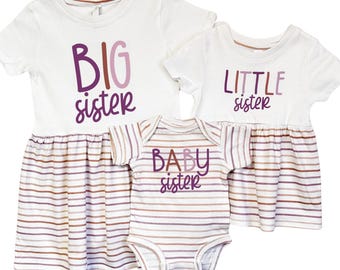 Personalized Matching Sibling T-Shirt, Dress, Bodysuit, Brothers and Sisters Clothing