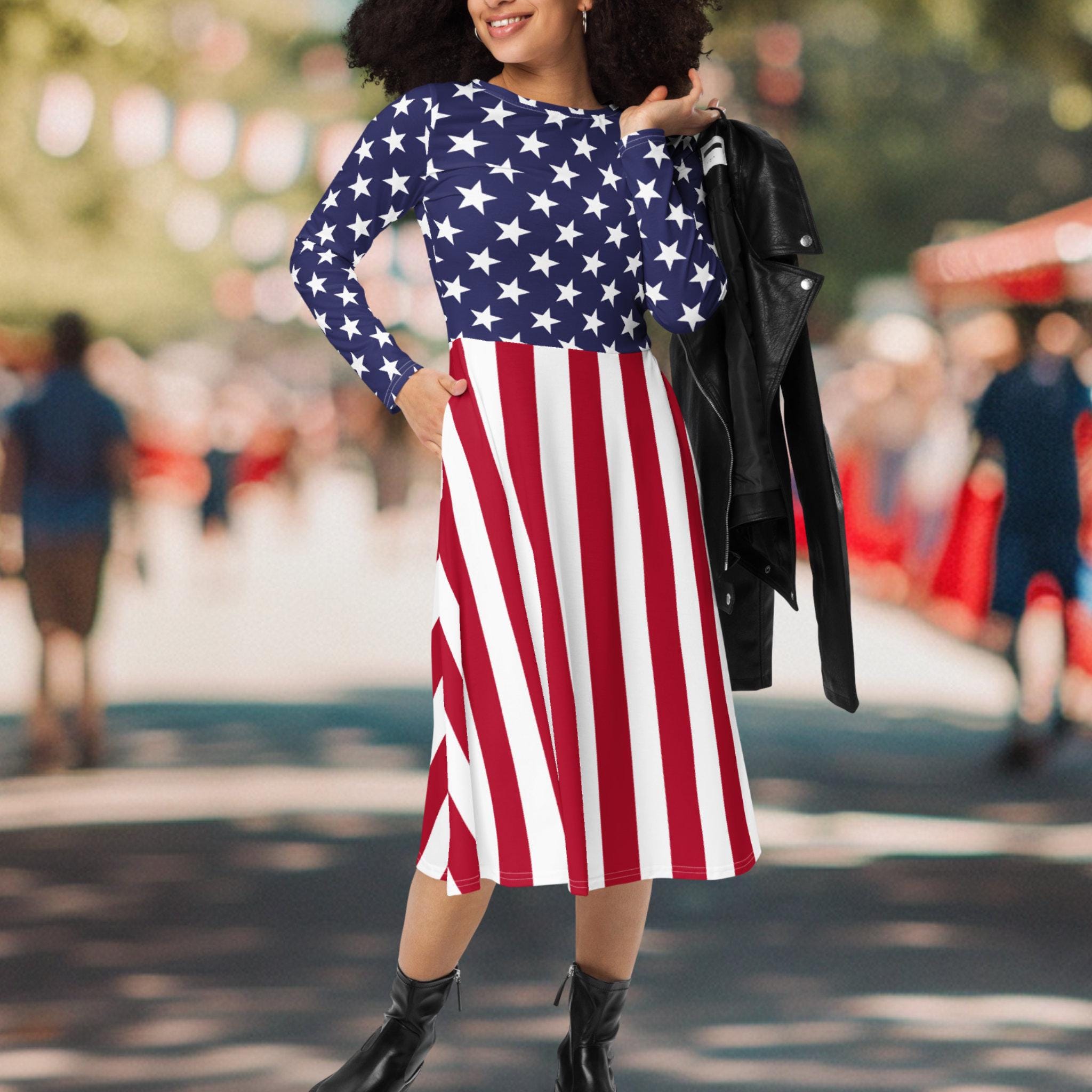 American Patriotic Long Dress - Etsy