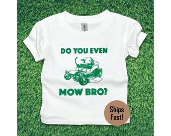 Kids Funny Mowing Shirt, Push, Riding, Zero Turn Mower Tee