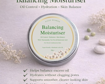 Balancing Moisturiser – Lightweight Face Cream for Oily, Combination Skin with Niacinamide, Tea Tree