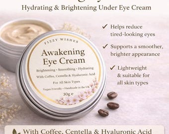Awakening Eye Cream – Hydrating, Brightening with Coffee, Hyaluronic Acid (Vegan Friendly)