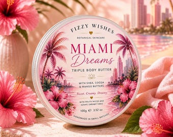 Summer Body Butter Collection | Whipped Body Butter | Shea, Cocoa & Mango Butter | Moisturising Body Cream | Handmade Skincare | 100g