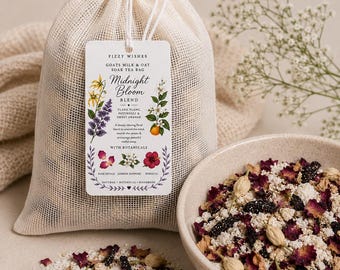 Goats Milk Oat Soak Tea Bag | Midnight Bloom, Ylang Ylang, Patchouli, Sweet Orange, Botanicals