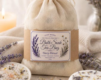 Aromatherapy Bath Soak Tea Bag | Sleep Ritual Lavender, Chamomile, Patchouli Salts