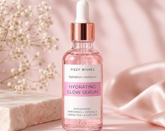 Hydrating Glow Serum, Botanical Facial Serum, Niacinamide, Centella, Green Tea, Allantoin, Rose and Lavender Floral Waters, Essential Oils