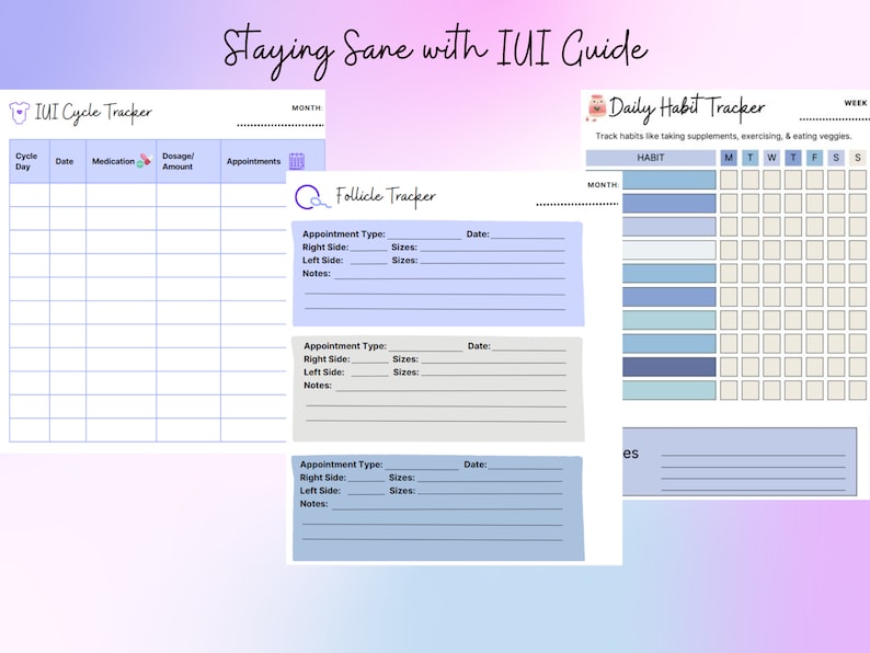 IUI Printable Planner Guide & Activity Book for Intrauterine ...