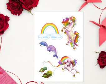 STICKERS- The "Rainbow the Unicorn" Sticker sheet