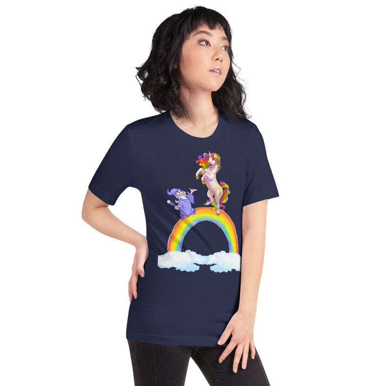 Short-Sleeve Unisex T-Shirt unicorn, rainbow, wizard image 7