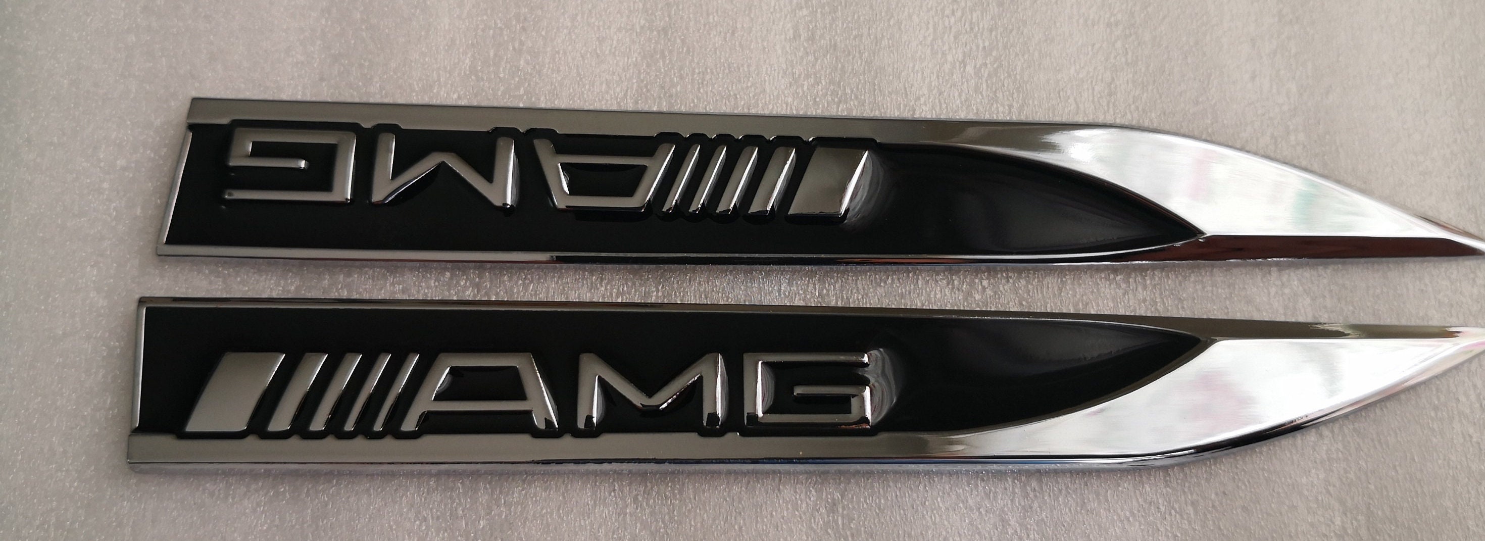 Duplicatie ik heb honger fusie Amg Mercedes 3D Side Fender Badges Left and Right Silver on - Etsy