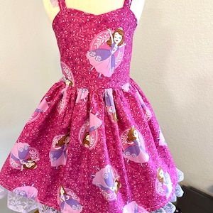 Toddler custom birthday Princess Sofia dress, cartoon dress, custom toddler dress, costume, birthday, themed party, Sofia the First