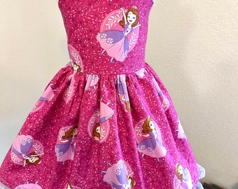 Toddler custom birthday Princess Sofia dress, cartoon dress, custom toddler dress, costume, birthday, themed party, Sofia the First