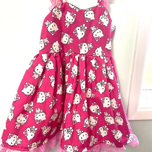 Toddler Hello kitty dress, girl dress, Sanrio, Halloween, Birthday dress, toddler dresses, Personalized, Babygirl Dresses, Special Event image 2