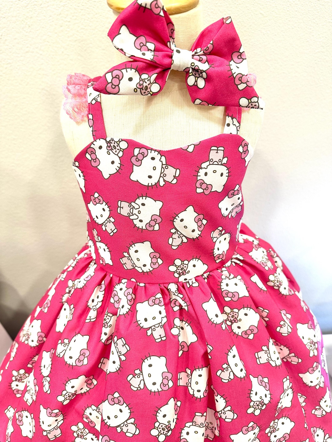 Hello Kitty Toddler Dress, Custom Cotton Baby Girl Outfit - Etsy