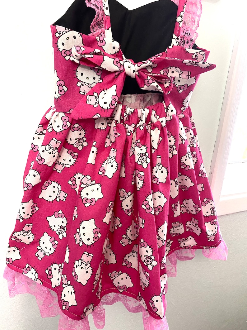 Toddler Hello kitty dress, girl dress, Sanrio, Halloween, Birthday dress, toddler dresses, Personalized, Babygirl Dresses, Special Event image 4