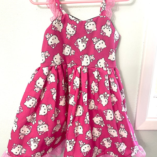 Toddler Hello kitty dress, girl dress, Sanrio,  Halloween, Birthday dress, toddler dresses, Personalized, Babygirl Dresses, Special Event