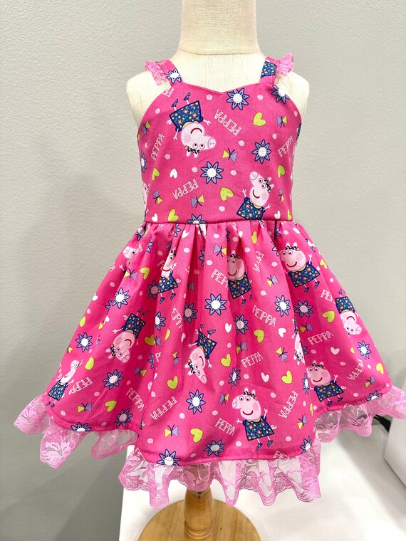 Toddler custom birthday Peppa Pig dress, cartoon dress, custom Toddler dress, costume, birthday, themed party Toddler custom birthday Peppa Pig dress, cartoon dress, custom Toddler dress, costume, birthday, themed party
