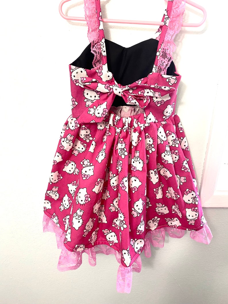 Toddler Hello kitty dress, girl dress, Sanrio, Halloween, Birthday dress, toddler dresses, Personalized, Babygirl Dresses, Special Event image 3