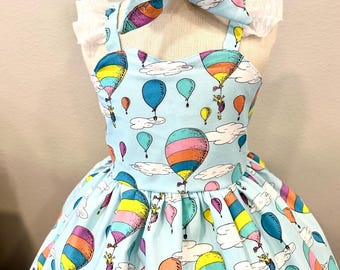 Robe montgolfière Dr. Seuss, tenue d'anniversaire en dentelle de coton faite main