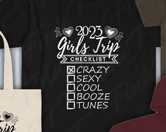 Mädchen Reise 2023 Checklist Shirt: Vacay Mode Tee