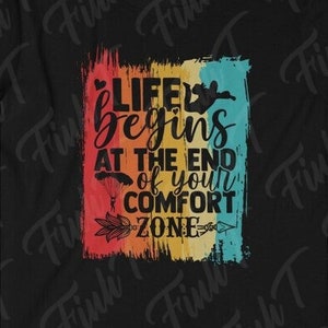 Skydiving Gifts, Skydiving Shirt, Skydiving T-Shirt, Skydiving TShirt, Life Begins at the End of Your Comfort Zone