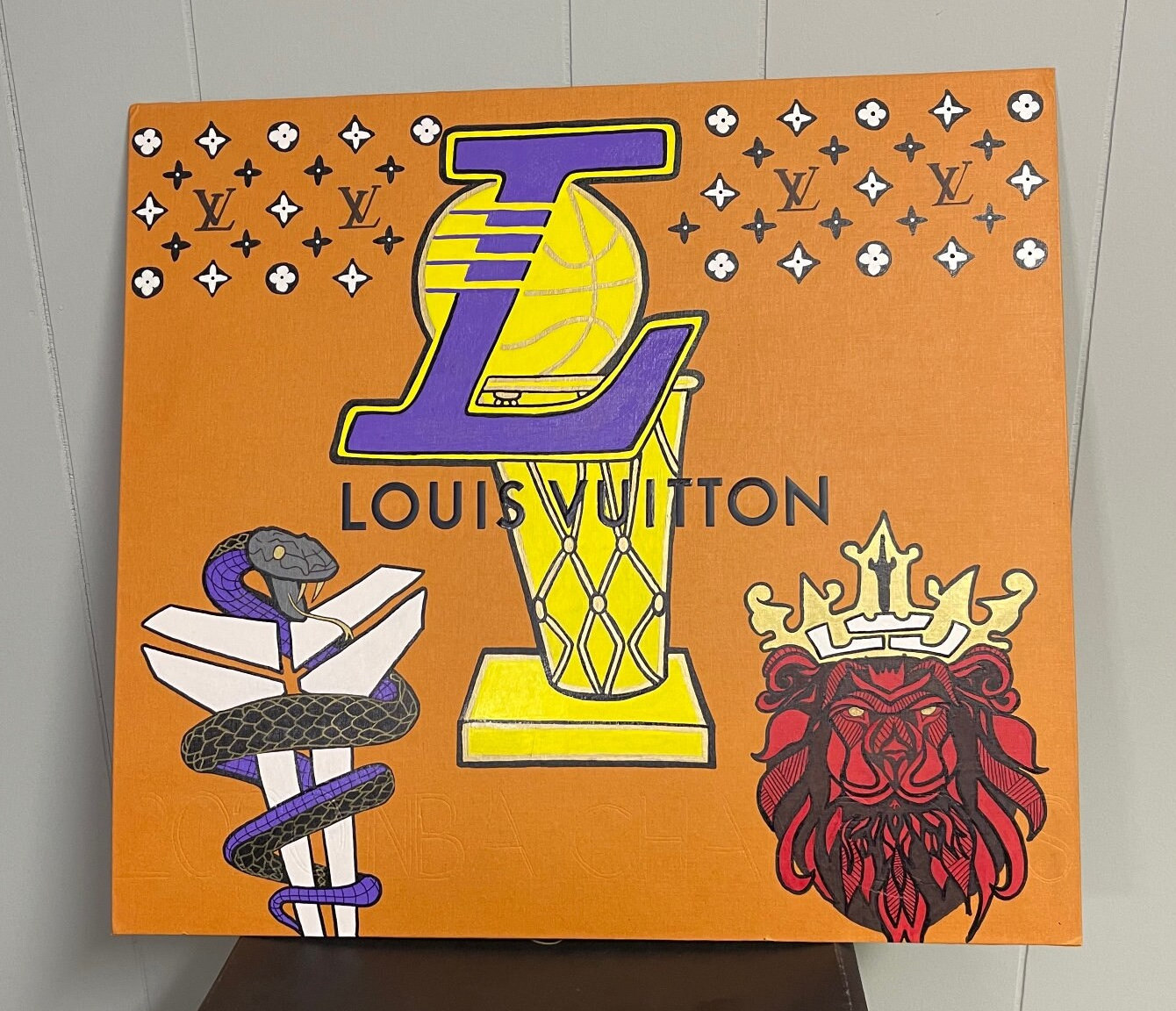 Large Louis Vuitton Rainbow Drip Wall Art Canvas