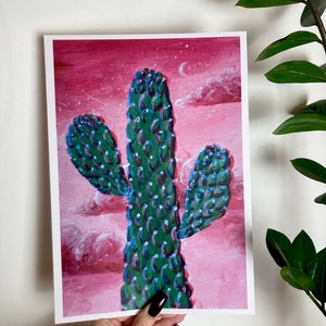 Cactus sky A4 art print