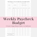 Minimal 5 Week Paycheck Planner | Weekly Paycheck Budget Template ...