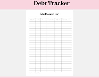 Minimalist Debt Tracker: Payment Log, Snowball & Avalanche (Digital Download)