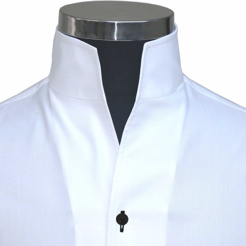High Collar Shirt Penny Orange 3 Button 100% Italian Cotton - Etsy