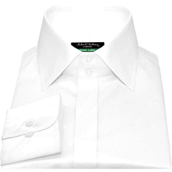 High Spread Collar Shirt 2.5 Tall Neck Band 2 Collar Etsy