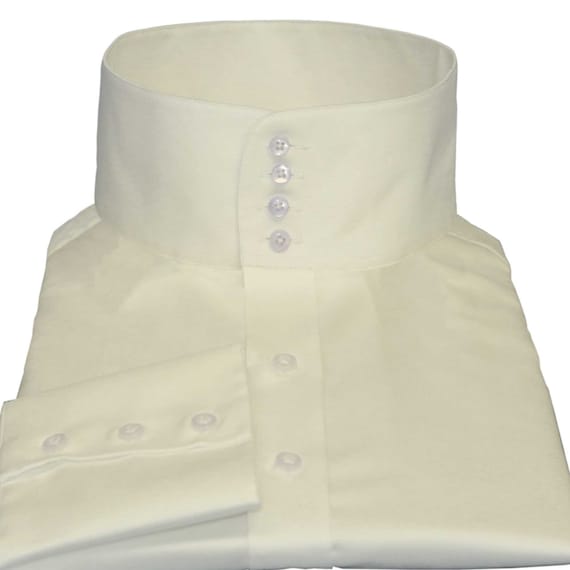 Grandad collar Peaky Blinders Mens White shirt Band Mandarin Collar for Gents 