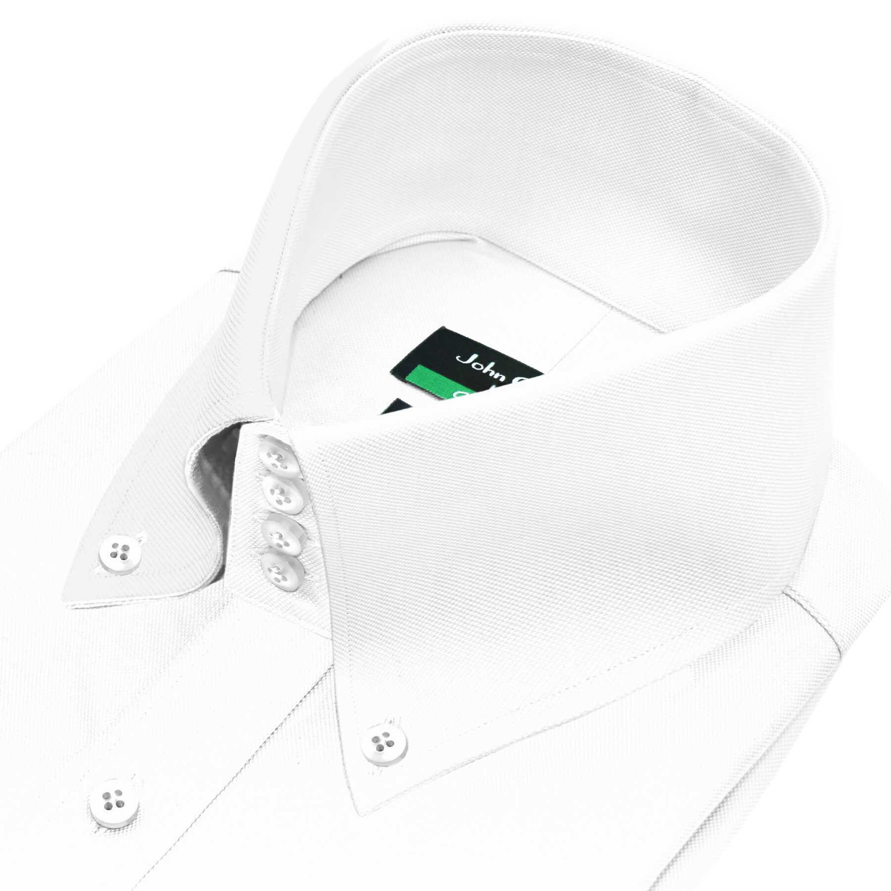 White Oxford Button Down Collar Shirt 3 High Stiff 4 Etsy
