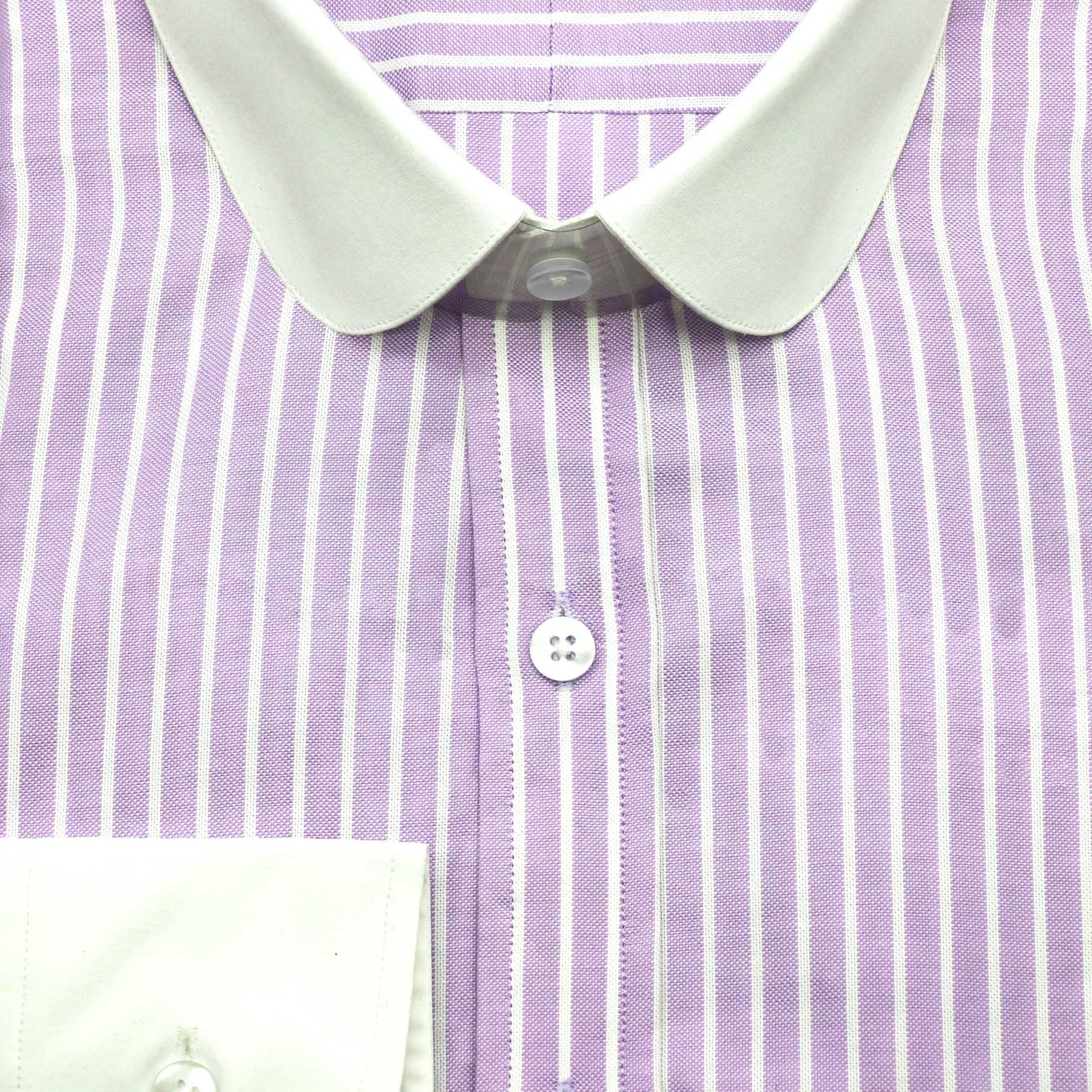 Purple & White Stripes Men's Shirt Penny Round Club - Etsy