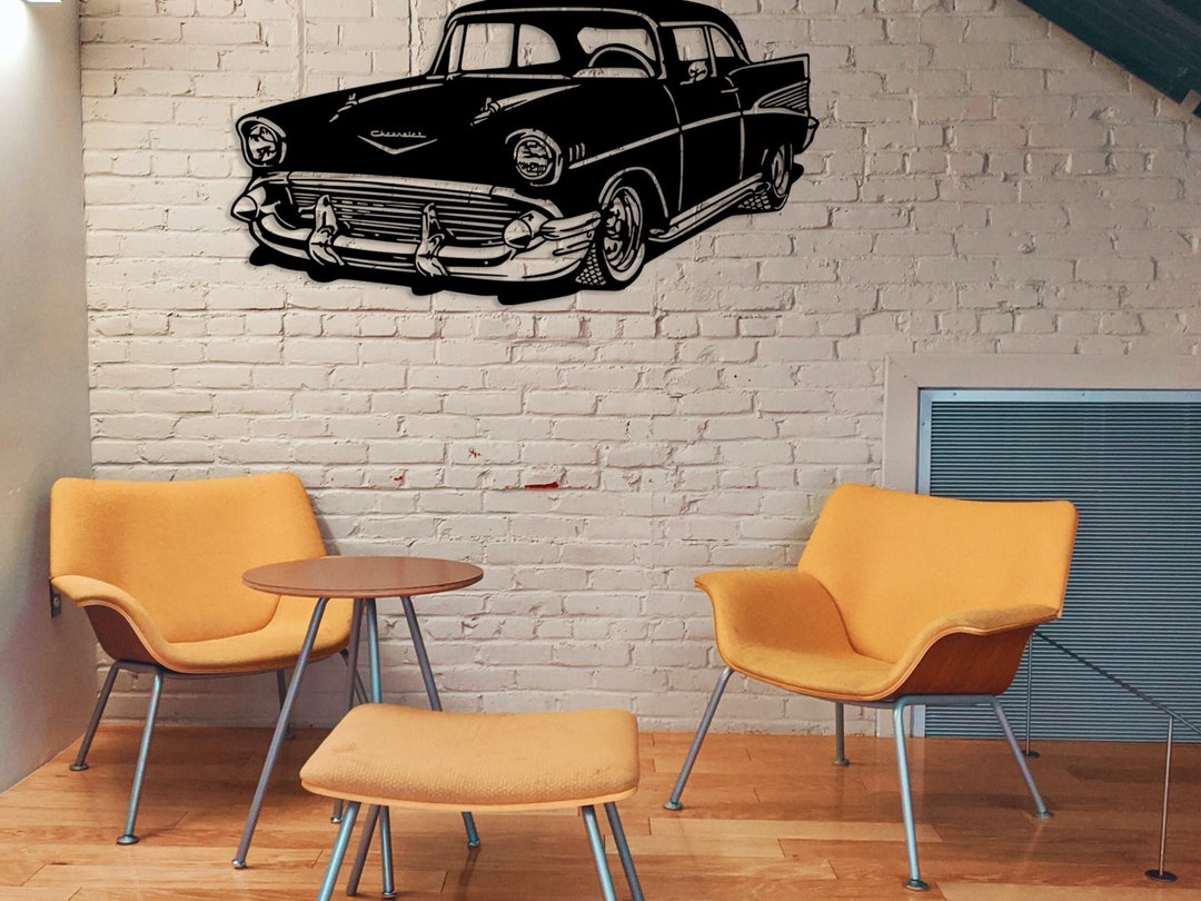 Chevrolet, Classic Car, Metal Car Wall Art, Chevy, Wire Art Wall Decor, Classic Car Wall Art