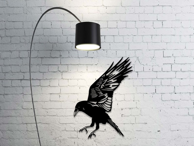 Raven Metal Wall Art Raven Wall Decor Crow Wall Decor Wire Etsy