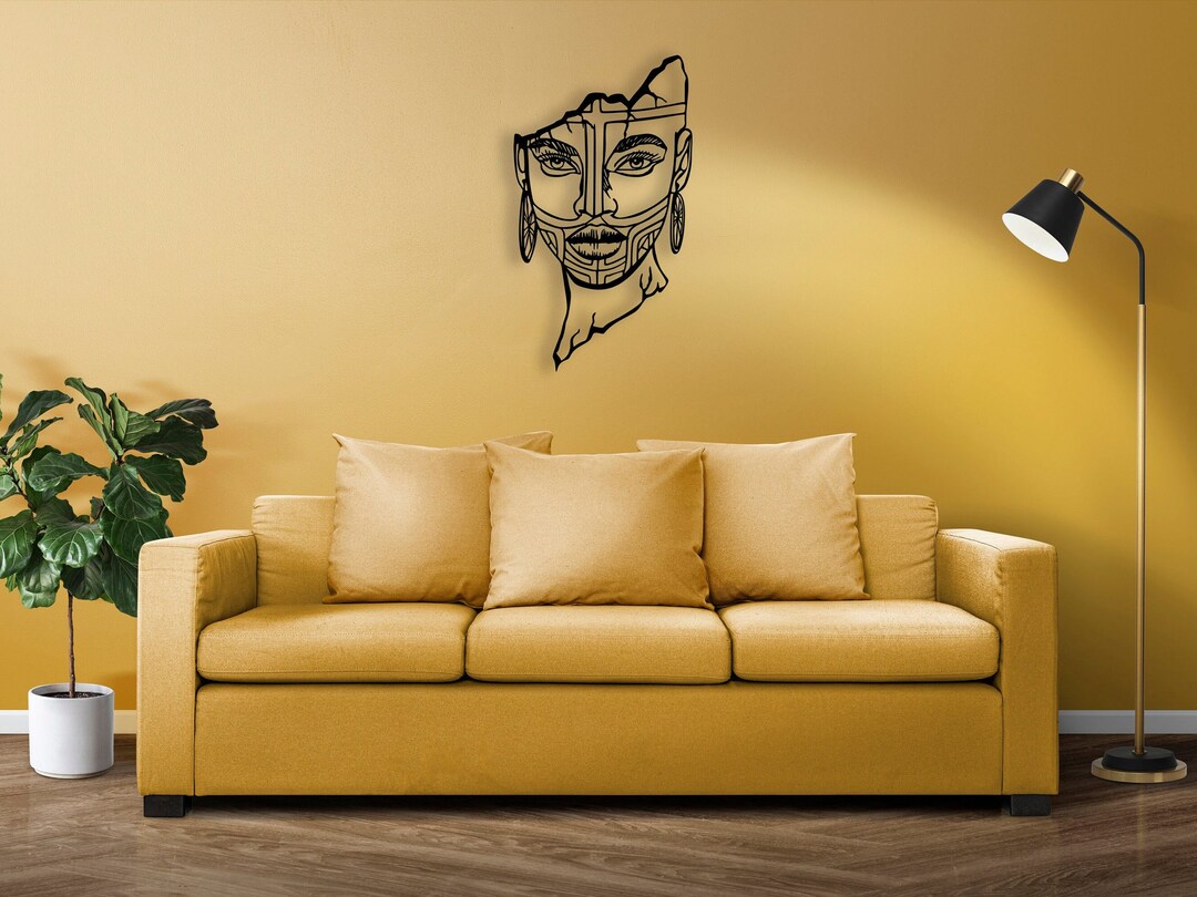 Wall Decor, African Woman, Metal Wall Art, Wire Art Wall Decor