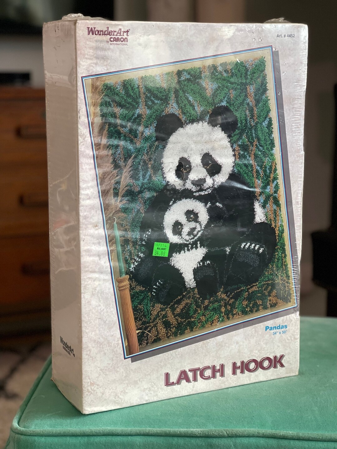 Latch Hook Kit by Caron Wonderart 34x50 Pandas 4452 Sealed Box Xlarge