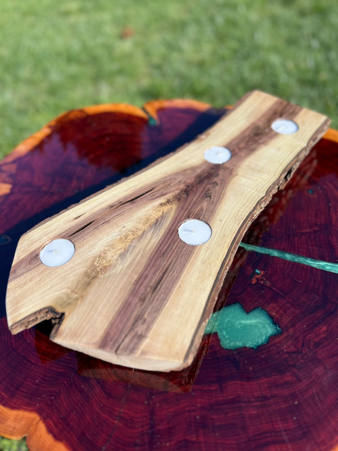 Live Edge Candle Holders/ Centerpieces Etsy