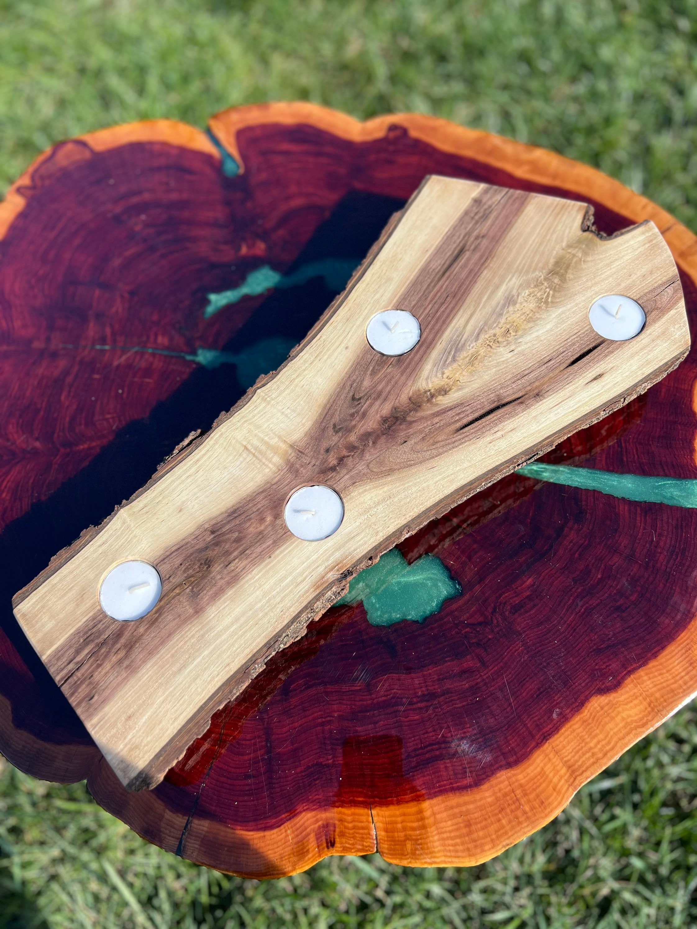 Live Edge Candle Holders/ Centerpieces Etsy