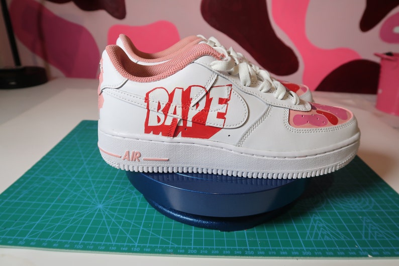 pink bape air forces