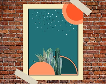 Desert Sky Poster | Unique Wall Art | Cool Colorful Poster