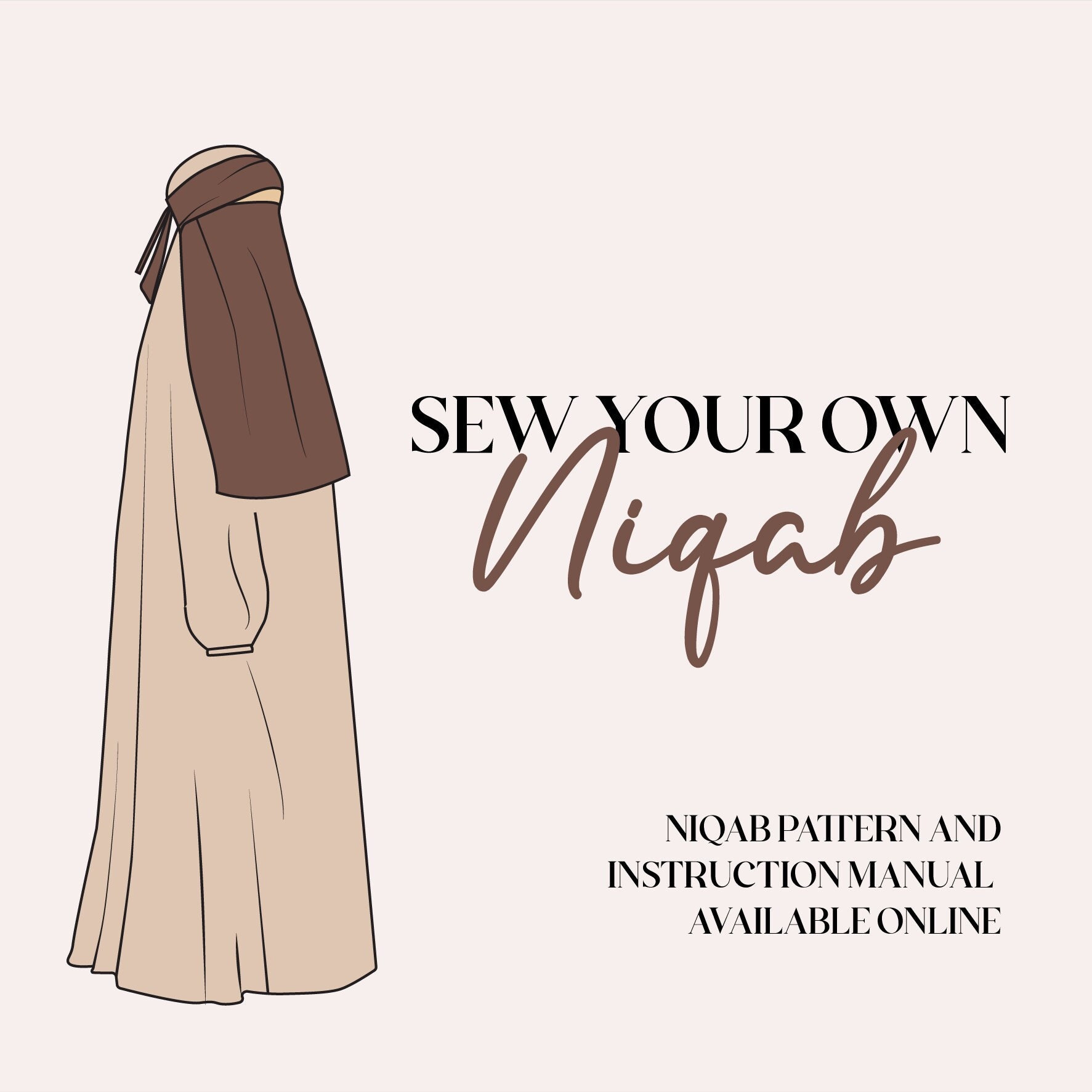 Single Layer Niqab Sewing Template PDF Niqab Sewing pic pic