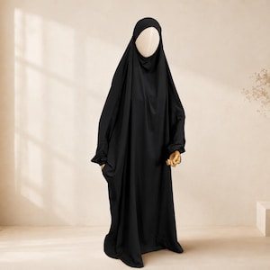 Jilbab francese lungo fino ai piedi, indumento da preghiera fatto a mano che copre interamente il corpo.