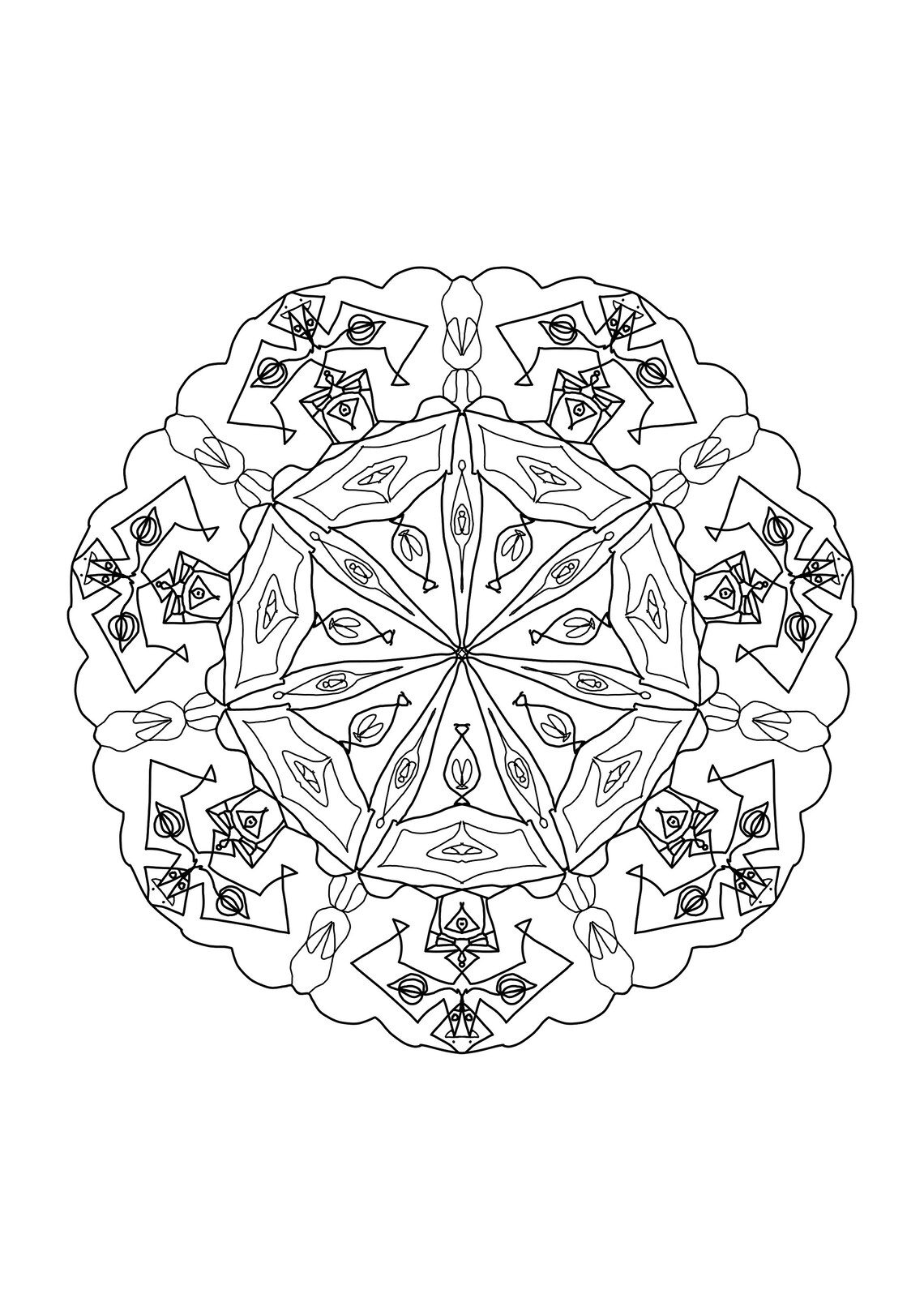 4 Printable Mandalas Size A4 Colouring Pages for Adults - Etsy